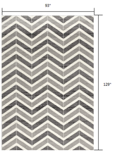 2’ X 10’ Gray Distressed Chevron Runner Rug