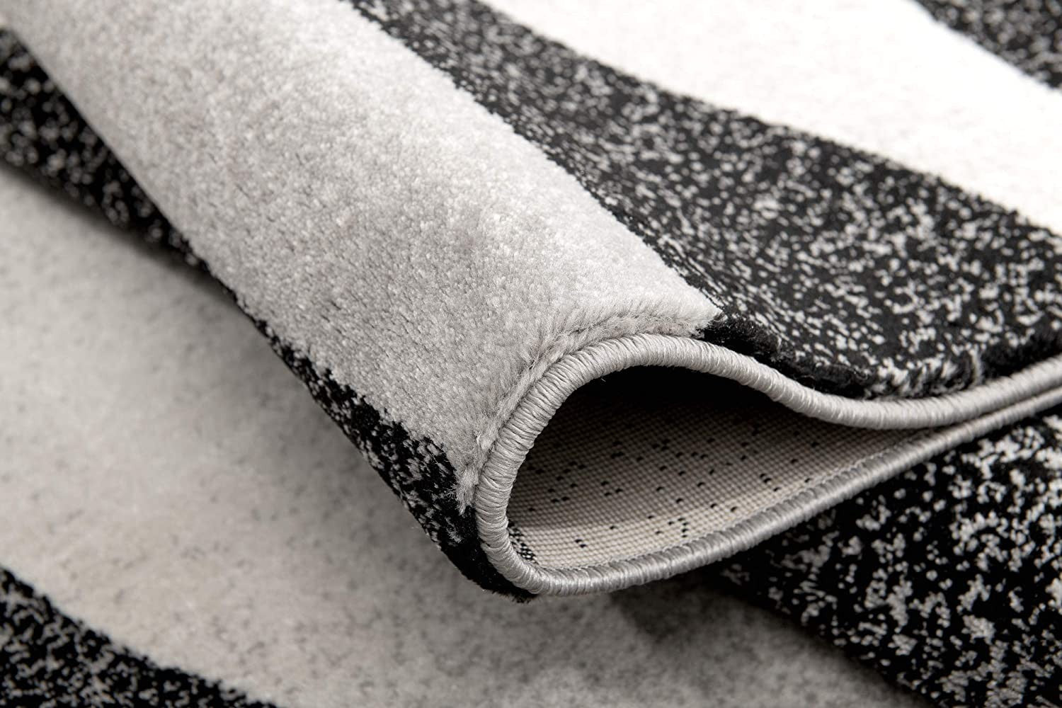 2’ X 10’ Black And Gray Abstract Marble Runner Rug