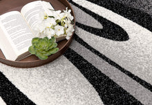 2’ X 10’ Black And Gray Abstract Marble Runner Rug