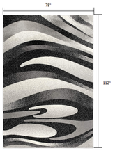 2’ X 10’ Black And Gray Abstract Marble Runner Rug