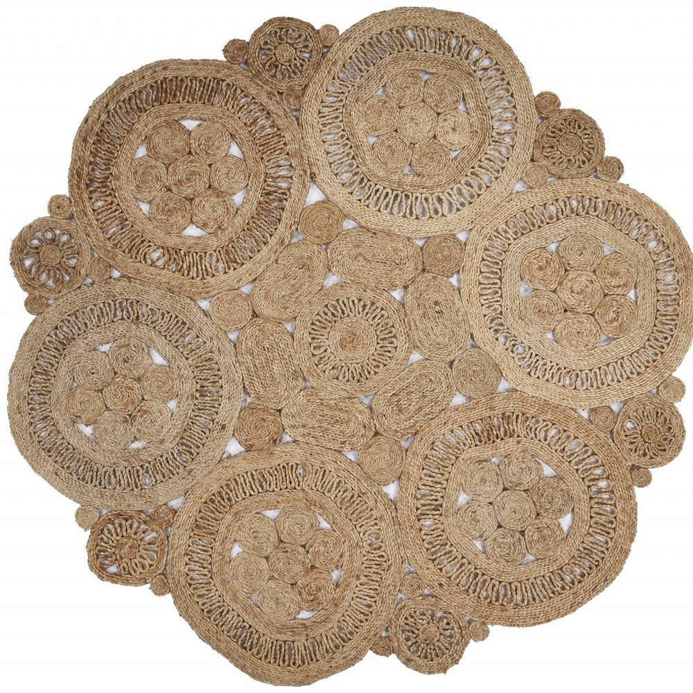 Floral Fantasy Natural Jute Area Rug