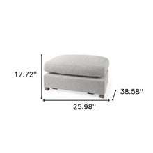 Light Gray Fabric Covered Half Ottoman