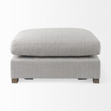 Light Gray Fabric Covered Half Ottoman
