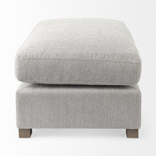 Light Gray Fabric Covered Half Ottoman