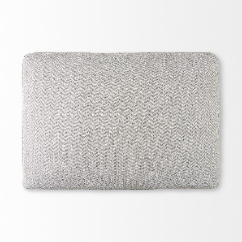 Light Gray Fabric Covered Half Ottoman