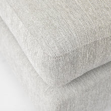 Light Gray Fabric Covered Half Ottoman