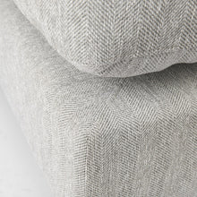 Light Gray Fabric Covered Half Ottoman