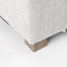 Light Gray Fabric Covered Full Size Ottoman