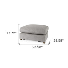 Gray Fabric Covered Half Ottoman