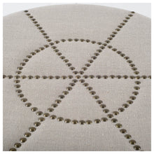 Cream Ottoman With Metal Detailing