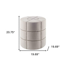 Cream Ottoman With Metal Detailing