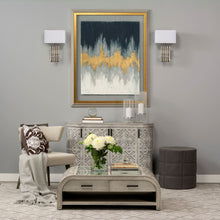 Dark Gray Ottoman With Metal Detailing