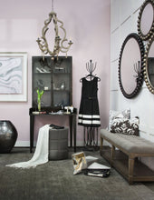 Dark Gray Ottoman With Metal Detailing