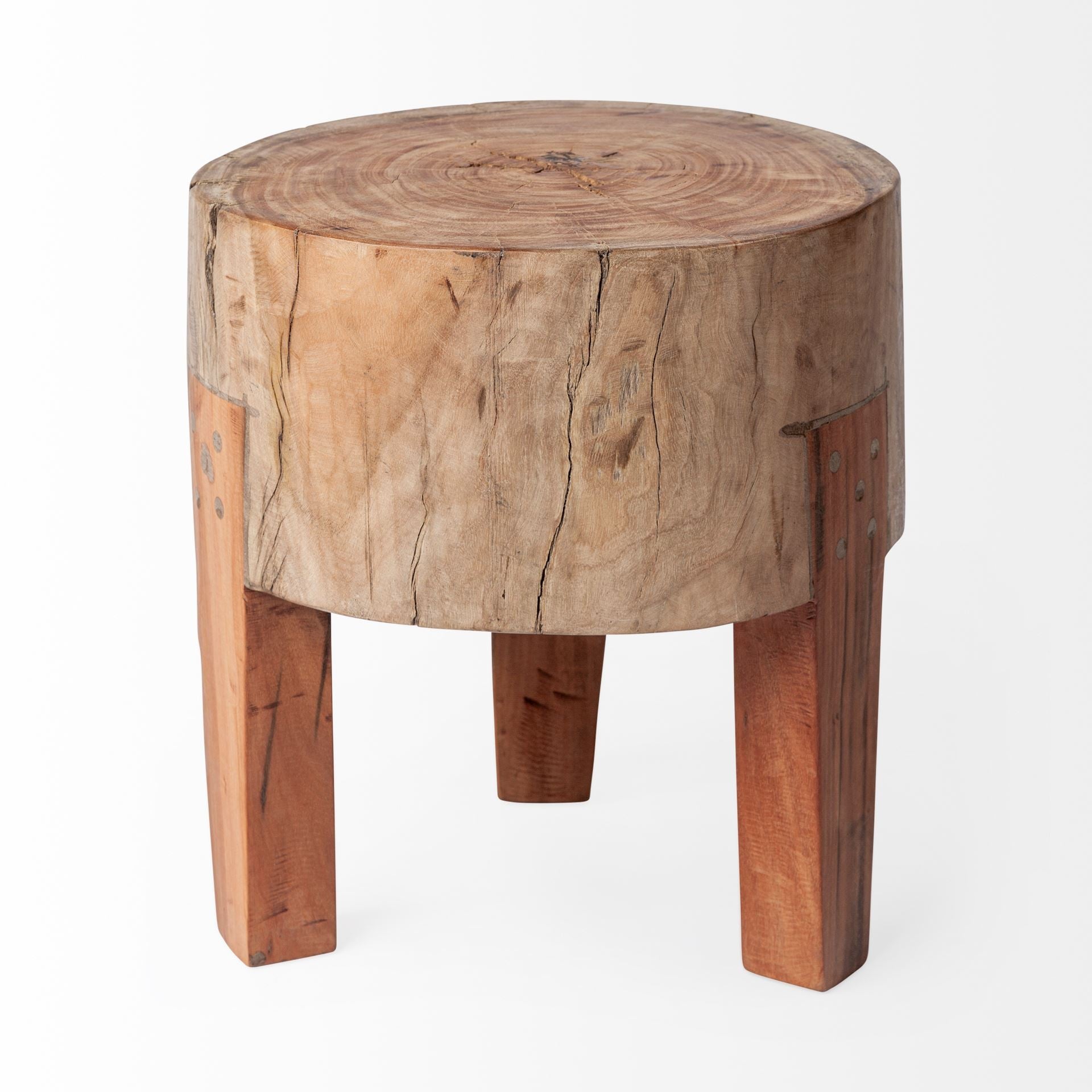 Modern Farmhouse 15" Reclaimed Wood Stool