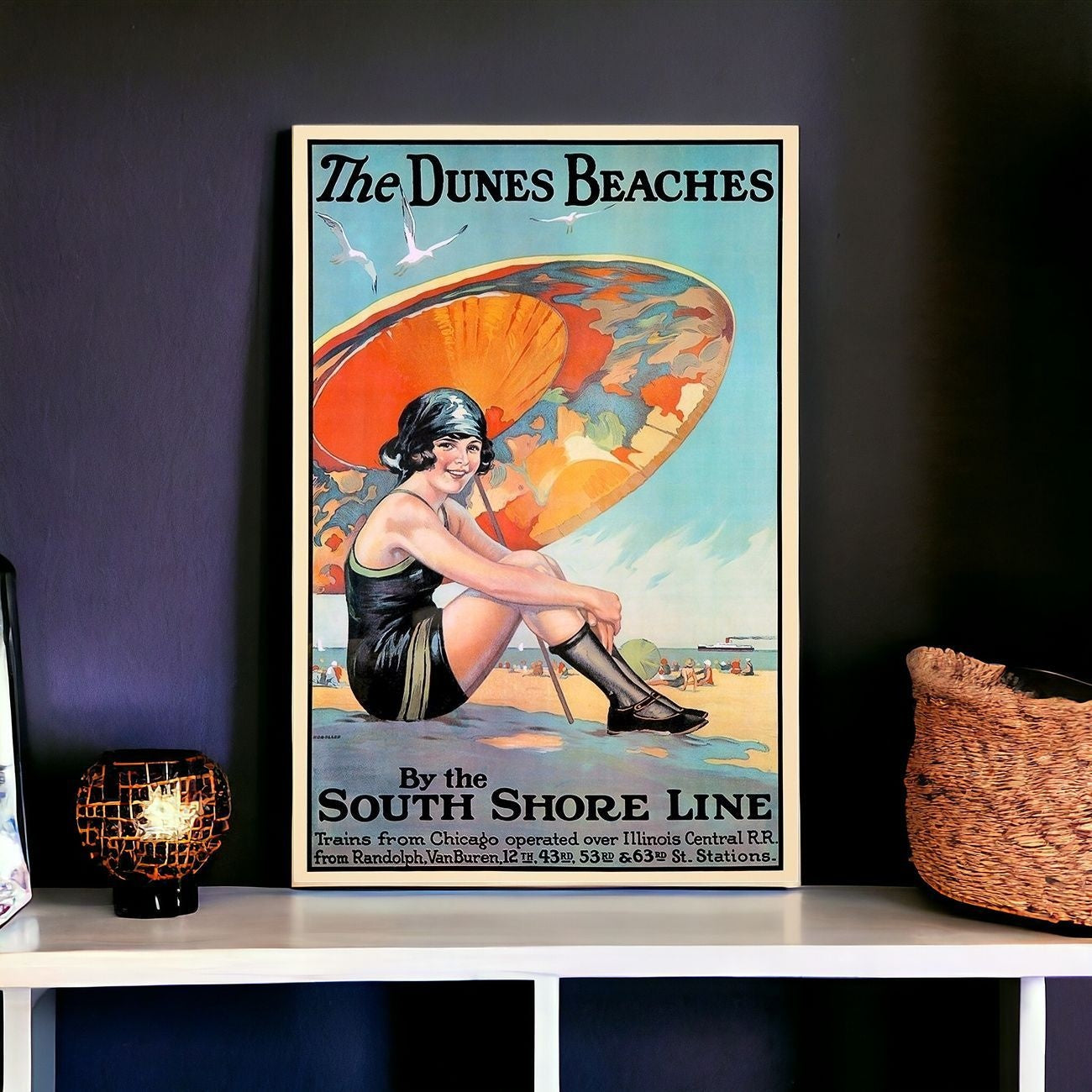 Dunes Beaches Vintage Travel Unframed Print Wall Art