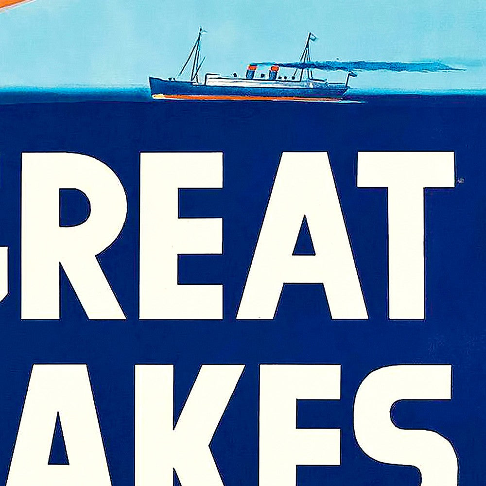 Great Lakes 1937 Vintage Travel Poster Wall Art - 24" x 36"