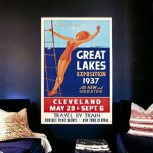 Great Lakes 1937 Vintage Travel Poster Wall Art - 24