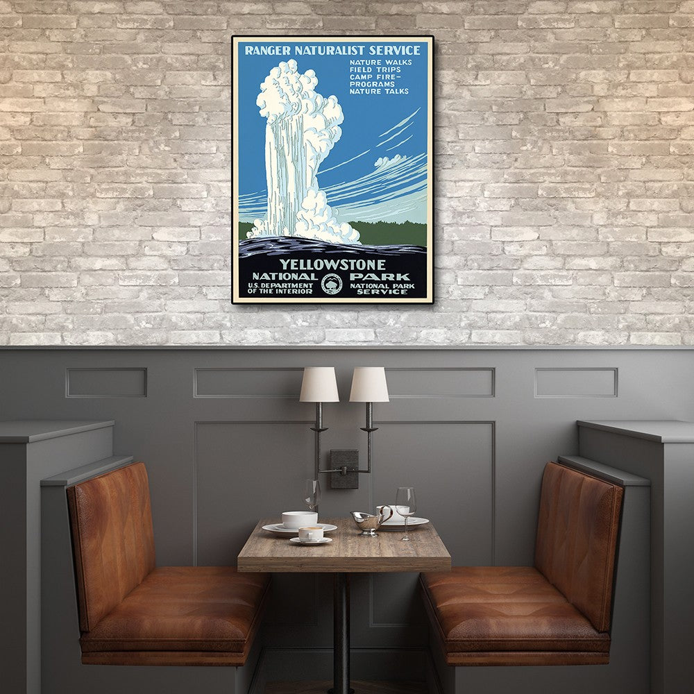 Yellowstone National Park c1938 Vintage Travel Poster Wall Art - 36" x 48"