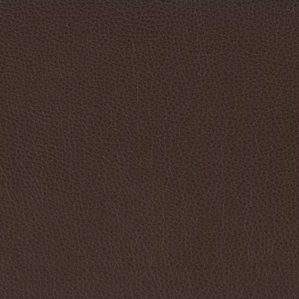 18" Expresso Brown Faux Leather With Chrome Ottoman