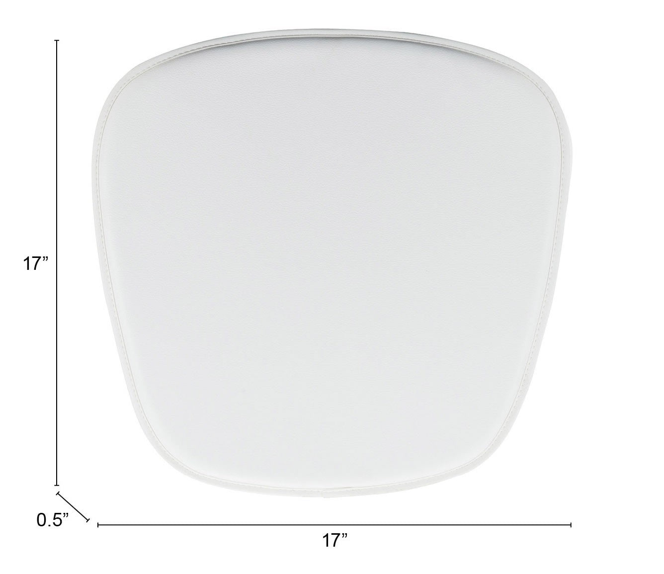 17" X 17" White Faux Leather Seat Cushion