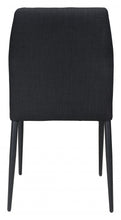Set Of 4 Black Solid Back Dining Chairs