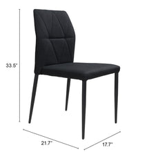 Set Of 4 Black Solid Back Dining Chairs