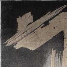 Gray and Tan Abstract Stroke Area Rug - 4’ x 6’