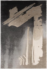 Gray and Tan Abstract Stroke Area Rug - 4’ x 6’