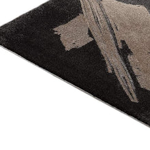 Gray and Tan Abstract Stroke Area Rug - 4’ x 6’