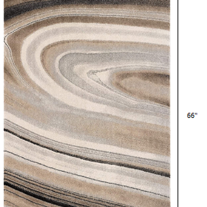 4’ x 6’ Cream and Tan Abstract Marble Area Rug