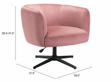 Gusto Glam Pink and Black Swivel Accent Chair
