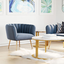 Gray and Gold Super Soft Vertical Channel Accent Club Chair