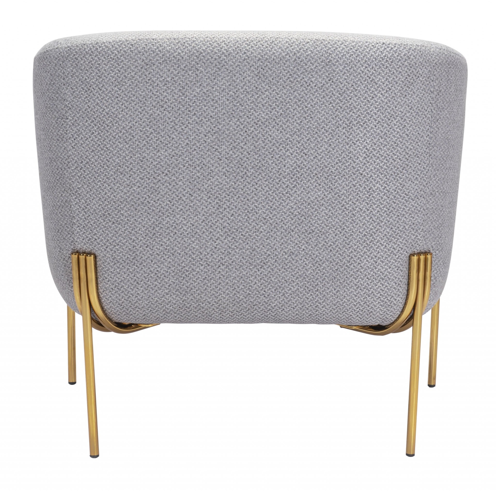 Gray and Gold Textural Upholstered Accent Armchair