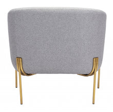 Gray and Gold Textural Upholstered Accent Armchair