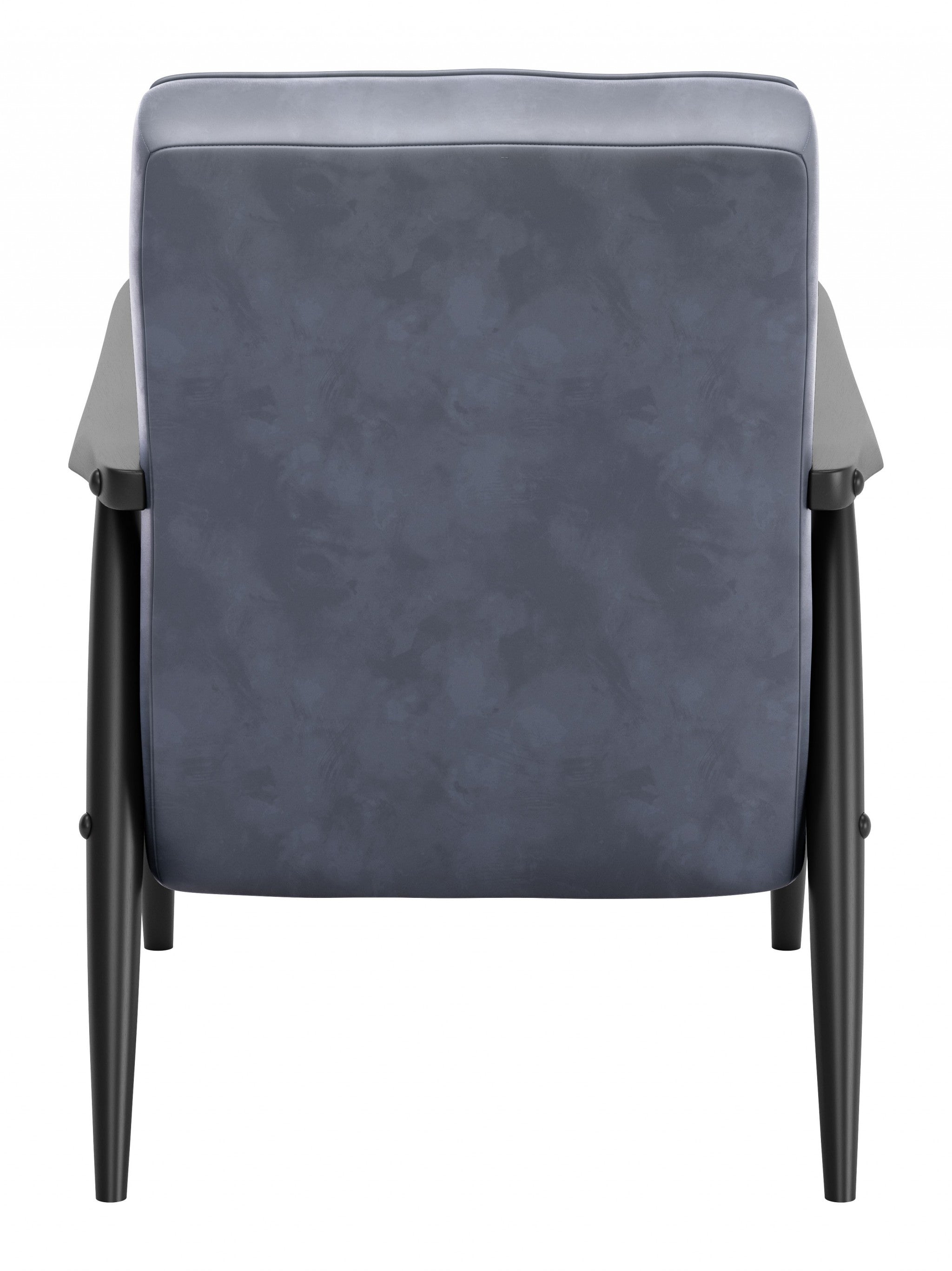Gray Velvet And Black Arm Chair 32"