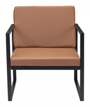 Brown and Black Sleek and Modern Accent Armchair