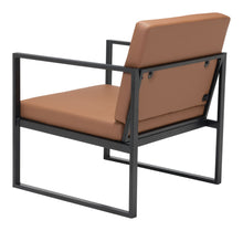 Brown and Black Sleek and Modern Accent Armchair