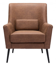 Brown Faux Leather And Gold Arm Chair 29