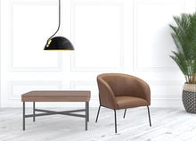 Brown Faux Leather And Gold Arm Chair 28