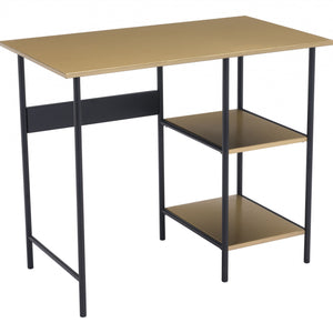 Stylish Brass and Black Open Concept Desk