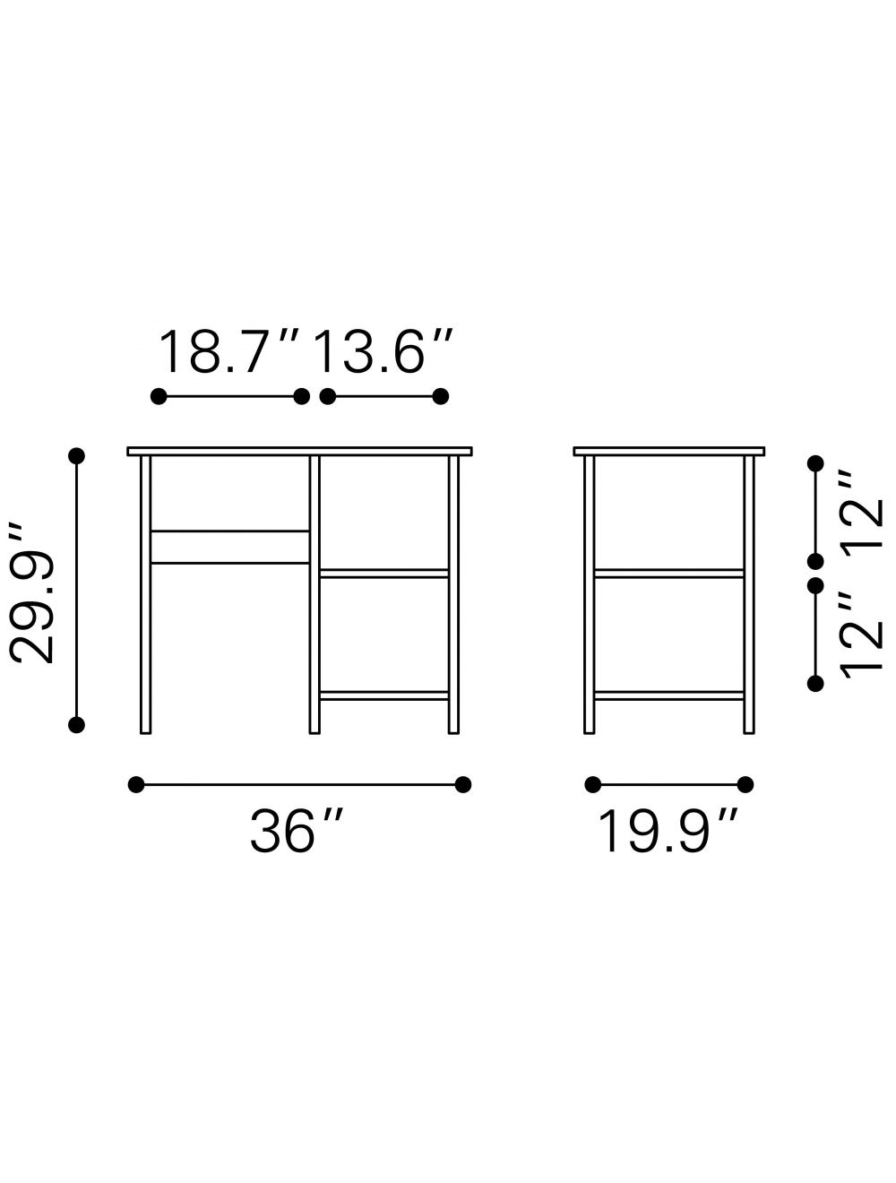 Stylish Brass and Black Open Concept Desk