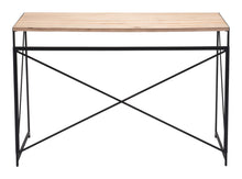 Light Natural Wood and Black Table Desk
