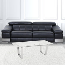 Mesa de centro de acero y mármol sintético blanco Designer's Choice