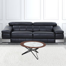 Juego de dos mesas de centro negras y de mármol sintético marrón