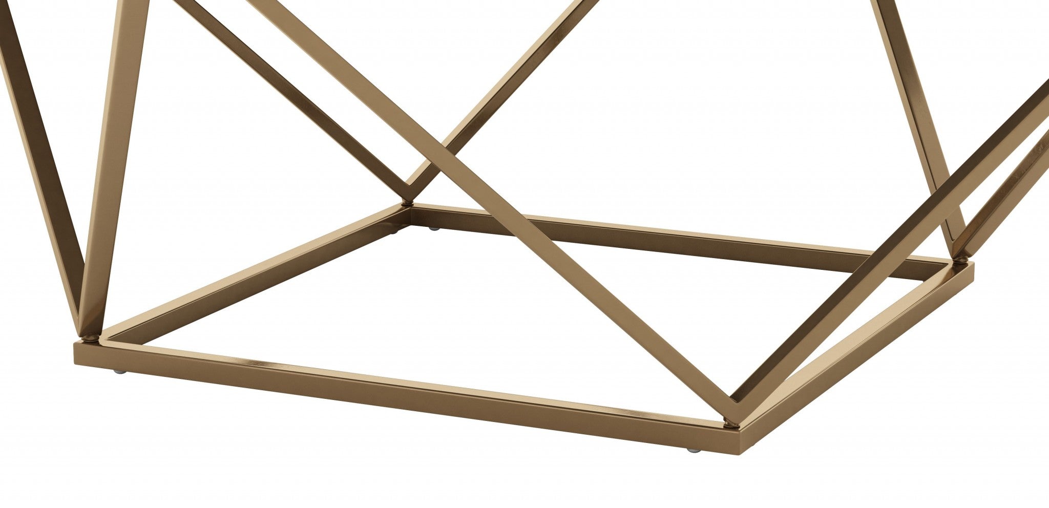 34" Gold And Black Marble Coffee Table