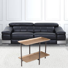 Mesa de centro rectangular de dos niveles en negro y dorado de 33