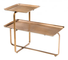 31 英寸金色方形和長方形兩層咖啡桌