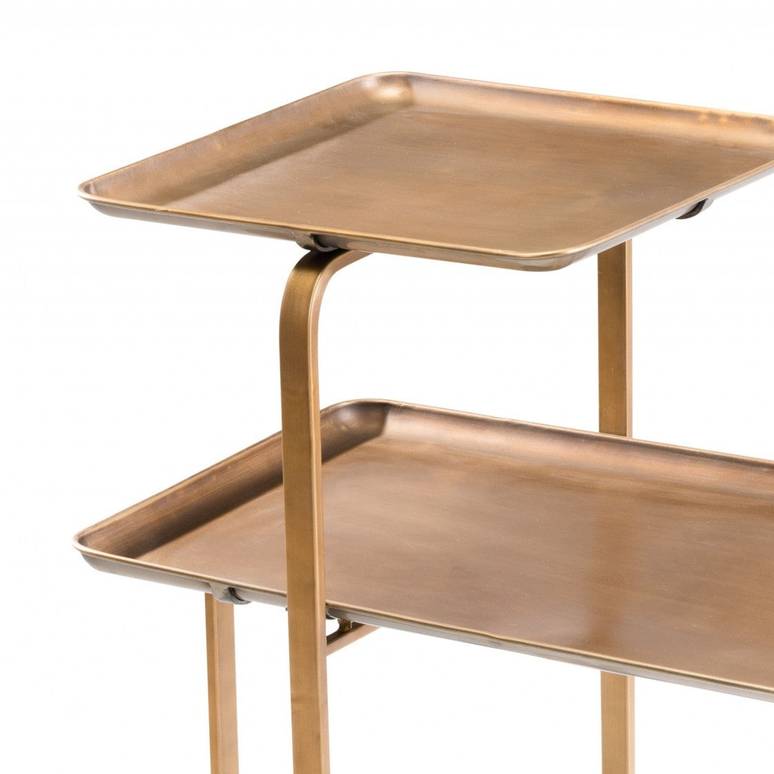 31 英寸金色方形和長方形兩層咖啡桌