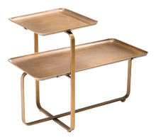 31 英寸金色方形和長方形兩層咖啡桌