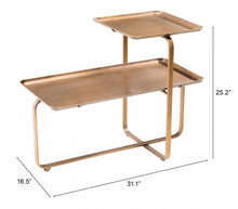 31 英寸金色方形和長方形兩層咖啡桌